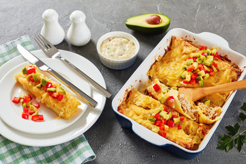 portion of enchilada on plate