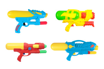 Plastic water gun isolated over white