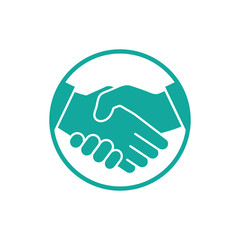Shaking hands agreement vector icon.