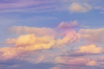 violet to yellow sunset sky