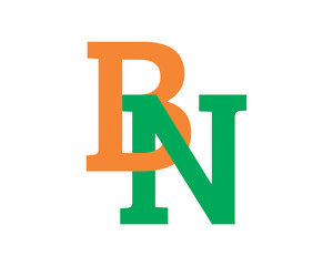 BN initial alphabet typography typeface typeset logotype alphabet image vector icon