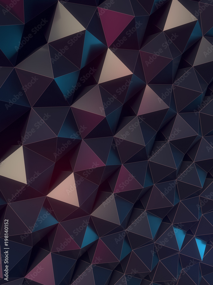 Aufkleber Dark grey abstract surface pattern. 3d rendering