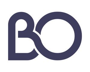 BO initial alphabet typography typeface typeset logotype alphabet image vector icon