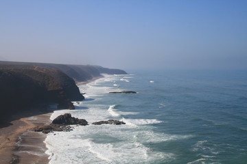 The waves of the Atlantic ocean in Morocco