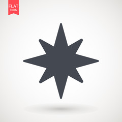 Obraz premium Eight point star vector shape , grey favorite web symbol. Star Icon vector. Simple flat symbol . Perfect pictogram illustration on white background