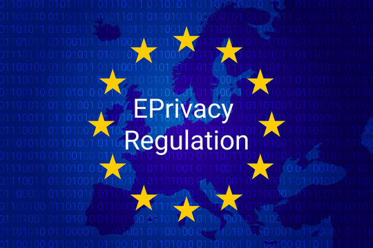EPrivacy Regulation background. Eu flag. vector