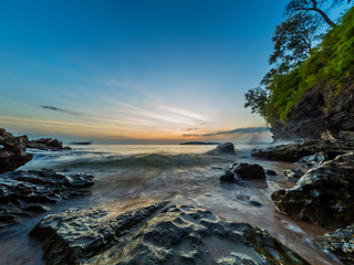 Tropical beach at sunset
