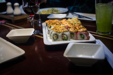 Rainbow Sushi Roll with salmon