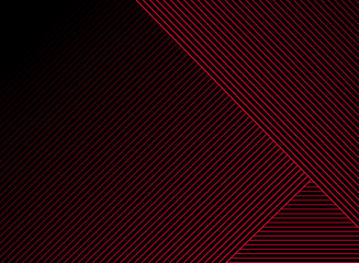 Abstract striped red lines pattern overlay on black background and texture. Geometric creative and Inspiration design.