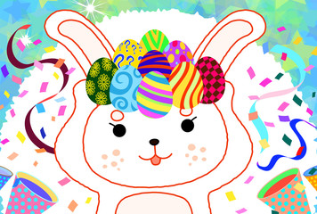 Rabbit Easter celebration post card 2