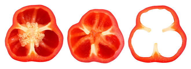 sweet red pepper isolated on white background. Bulgarian pepper.