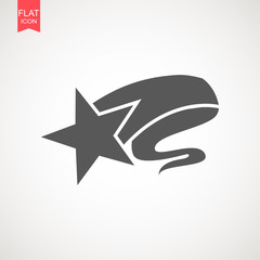 Falling star vector . Shooting star isolated from background. Icon of meteorite or comet with tail