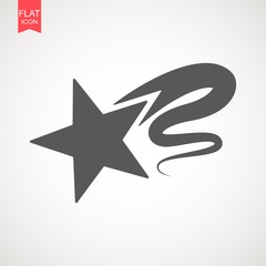 Falling star vector . Shooting star isolated from background. Icon of meteorite or comet with tail