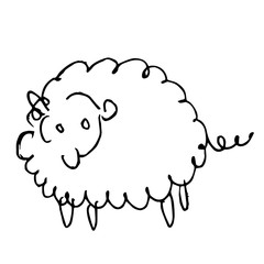 sheep doodle hand drawn
