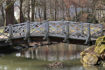 Fototapeta na wymiar Beautiful bridges for pedestrians in the park