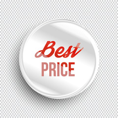 Best price circle banner on transparent background. Vector illustration.