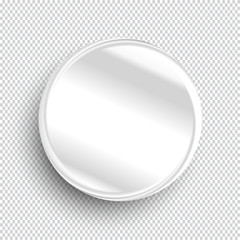 Empty circle banner or button on transparent background. Vector illustration.