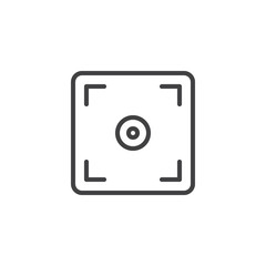 Photo camera focus outline icon. linear style sign for mobile concept and web design. viewfinder simple line vector icon. Symbol, logo illustration. Pixel perfect vector graphics