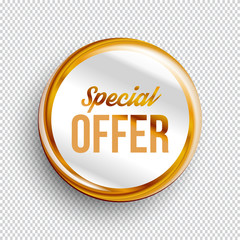 Special offer circle banner on transparent background. Vector illustration.