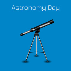 Astronomy Day. Silhouette of a telescope