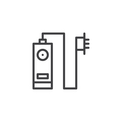 Digital photo timer and remote control outline icon. linear style sign for mobile concept and web design. Intervalometer simple line vector icon. Symbol, logo illustration. Vector graphics