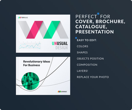 Presentation. Abstract vector set of modern horizontal templates with arrows diagonal shapes for business, teamwork