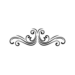 Fototapeta premium Vintage baroque frame scroll ornament engraving border. illustration.