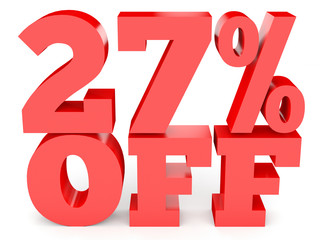 Twenty seven percent off. Discount 27 %.