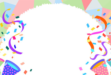 うさちゃんCelebration background with crackers 4誕生日