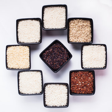 Various types of rice 