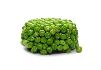 Fresh raw green peas, vegetable isolated on white background