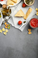 Gray pasta background