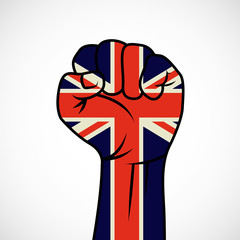 Fist with the United Kingdom flag
