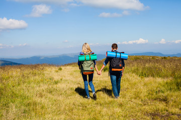 Young couple traveling
