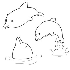vector set of dolphin
