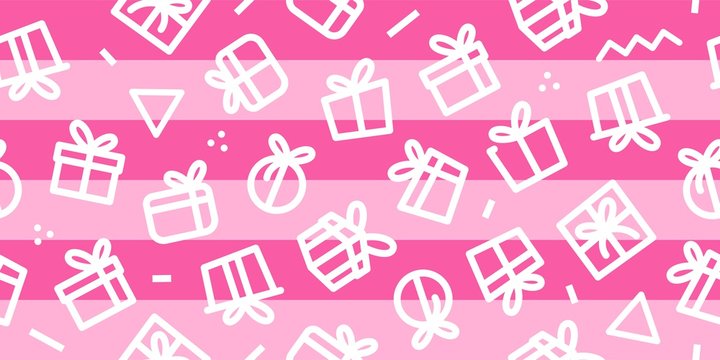 gift seamless pattern vector pink stripes background