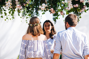 Eclectic rustic wedding couple