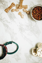 Dry pet food in bowl