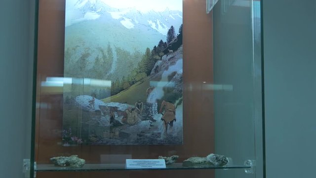 Painting in a showcase