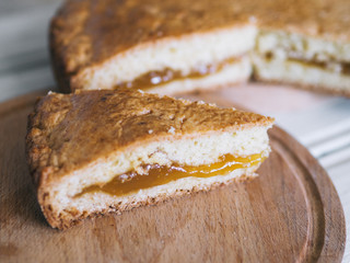 A piece of cake with jam