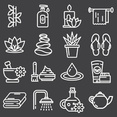 Outline web icon set - Spa and Beauty