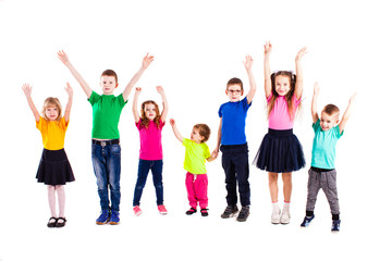 Obraz premium The happy kids jump