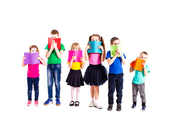 Fototapeta premium Smart children with books