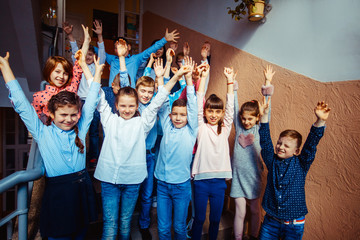 Fototapeta premium Pupils going on break