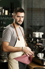Barista preparing espresso