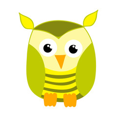 isolated owl character, cartoon