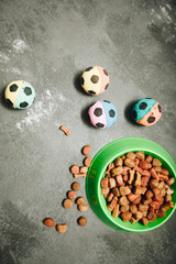 Dry pet food in bowl