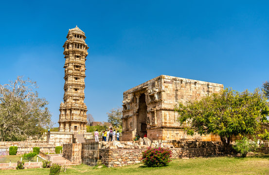 Vijaya Stambha, Victory Tower at Chittor fort. Rajasthan, India