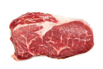 Raw steak isolated on white