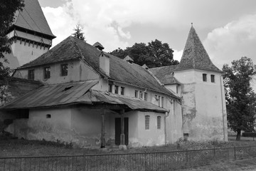 Fortified medieval saxon church in Dealu Frumos, Schoenberg, a village in Merghindeal commune in...